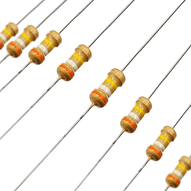 مقاومت 390 کیلو اهم 1/4 وات 5 درصد بسته ۱۰۰ عددی