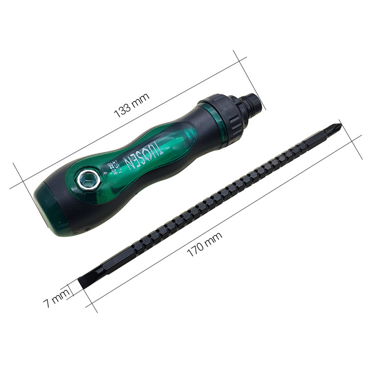 پیچگوشتی دوطرفه (تخت/چهارسو) TUOSEN مدل 10478 سایز 6x180 میلیمتر